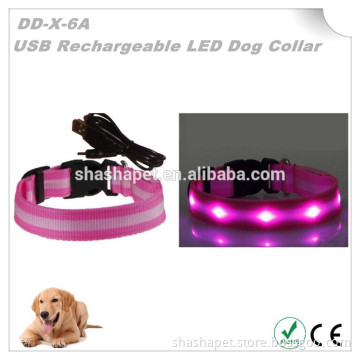 Christmas led dog collars 6pcs Super LED Light USB Rechargeable electric led dog collar